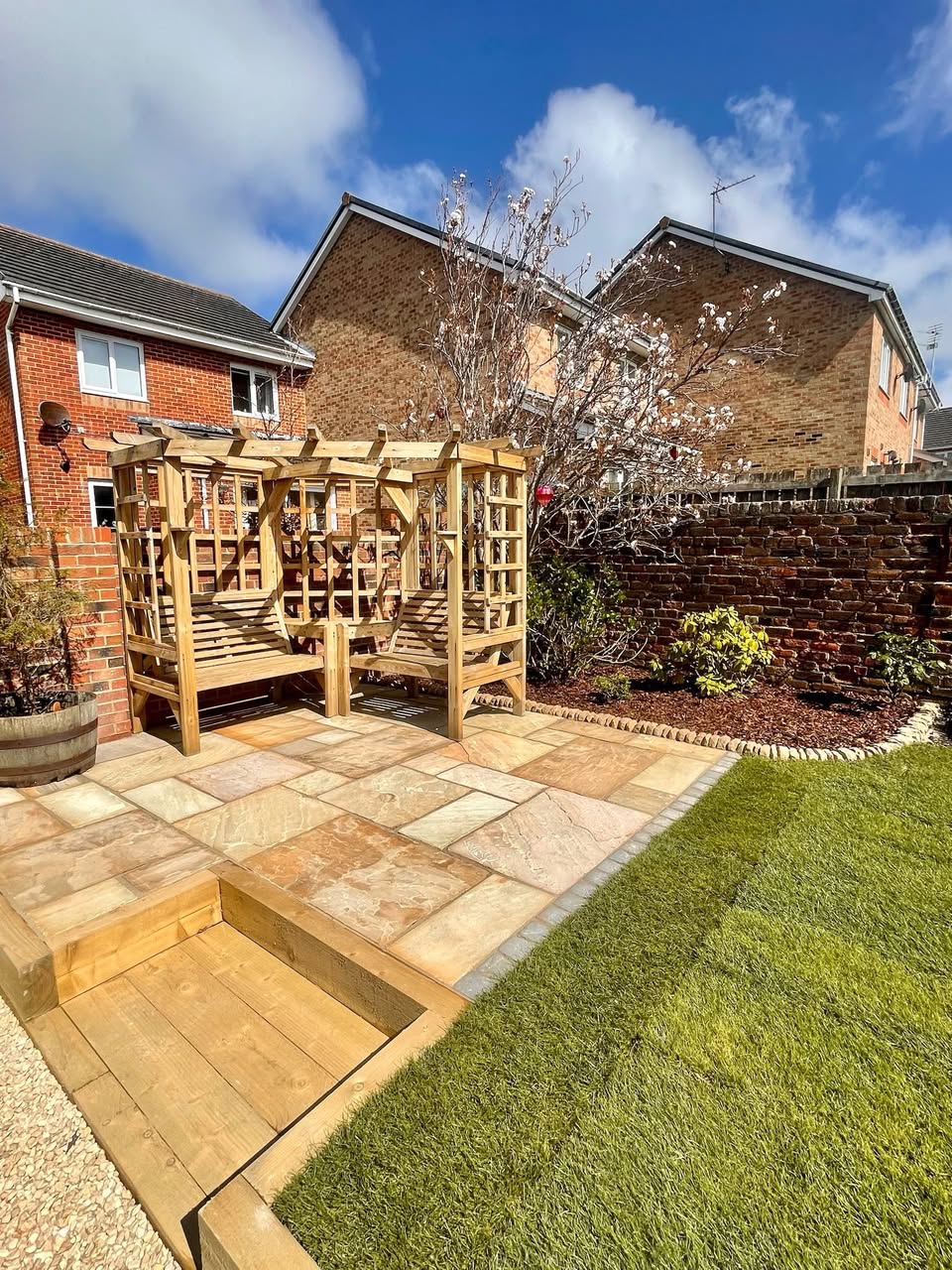 Sandstone patio & pergola — Newcastle